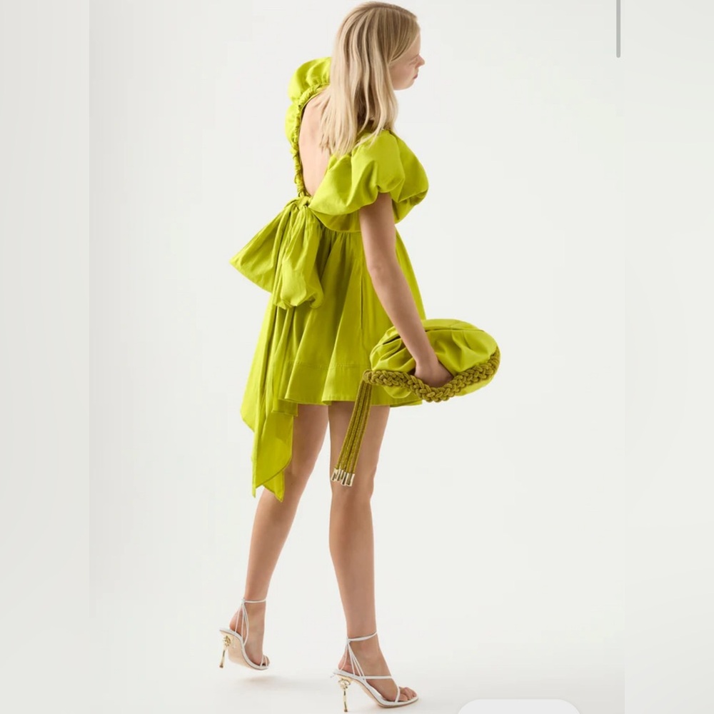 Aje Lime Green Puff Sleeve Dress - Picture 5 of 7